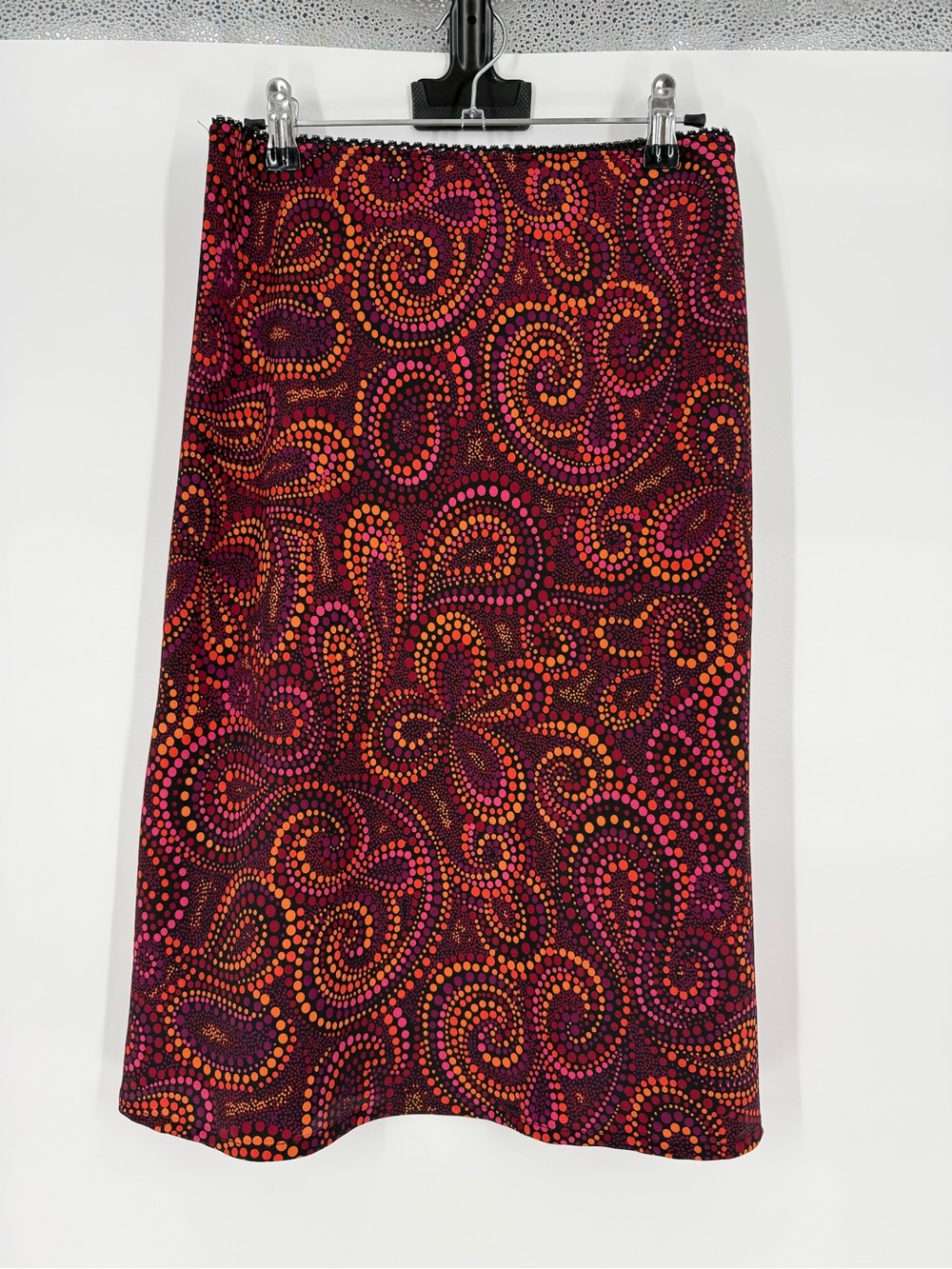 Y2K Vintage Fire Los Angeles A-Line Midi Skirt Polka Dot Retro Boho Medium